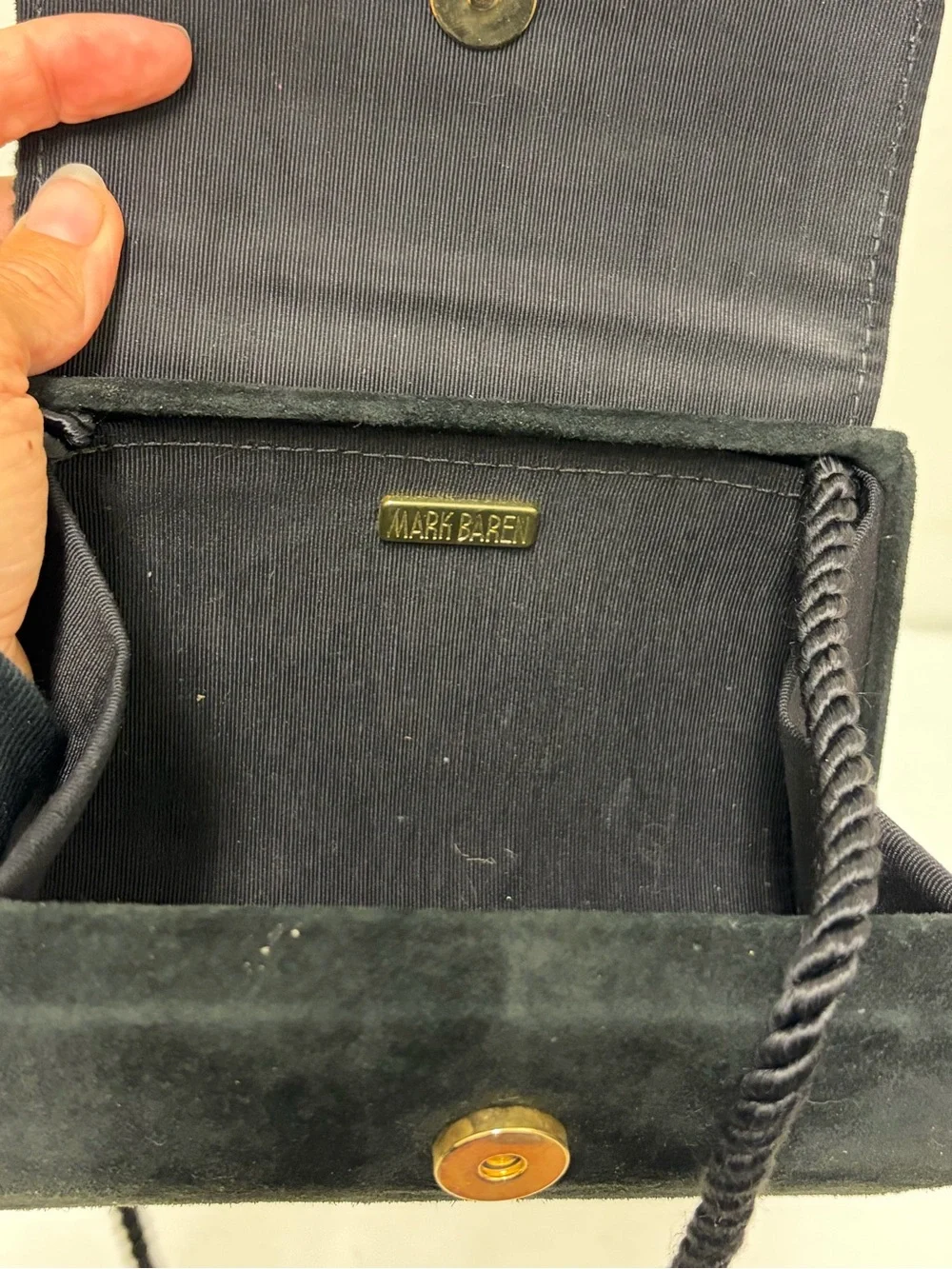 Mark Baren Black Suede Tassel Evening Clutch